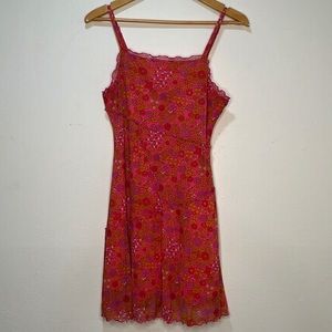 Wild Fable Y2K Pink Orange Funky Floral dress size medium
